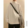 Otoño e invierno 2023 Nuevo estilo de Hong Kong color liso capa base terciopelo alemán suéter cálido cuello semi-alto manga larga camiseta top para hombre