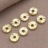 Cuentas sueltas de cobre chapado en oro de 18 quilates, separadores en forma de OVNI, cuentas redondas roscadas para pulsera y collar DIY hechos a mano, accesorios de joyería