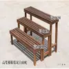 Estante para Flores Estante de Almacenamiento Madera Maciza Carbonizada Escalera Multicapa Balcón de Pie Madera Anticorrosiva Interior y Exterior Estante para Macetas de Pothos