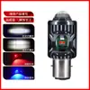 Faro LED para Vehículo Eléctrico de Motocicleta H4 Luz Larga y Corta Integrada Ba20D P15D Bombilla Modificada con Flash Rojo y Azul