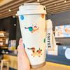Taza de Acero Inoxidable 316 con Tubo de Succión para Doble Bebida Alto Valor de Color Taza de Café Portátil Oso Panda Doble Bebida Taza con Aislamiento para Frío y Calor