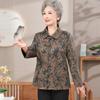 Nova camisa de primavera para mãe de meia-idade e idosa casaco fino de primavera e outono para avó blusa de manga comprida estilo nacional para esposa de idoso