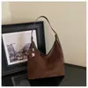 Bolso de hombro de tela cepillada de comercio exterior, moderno y popular, para mujer, nuevo bolso tote de gran capacidad para el día a día, bolso cruzado versátil