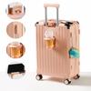 Maleta Multifuncional de 20 pulgadas con Portavasos, Elegante Maleta de Ruedas, Maleta de Viaje de Ocio de Gran Capacidad de 24 pulgadas con Candado de Contraseña