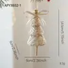 Novo Pingente de Natal de Espuma Cor Champagne Tecido Envolto em Pó Pegajoso Decoração de Árvore de Natal Pingente de Pérola Cenário de Layout em Forma Especial