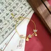 Nova pulseira de ouro antigo maré nacional retrô borboleta a óleo gatinho pulseira feminina Joker joias de alta qualidade atacado