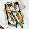 Versão coreana de lenço de losango lenço de seda estreito e longo feminino decorativo pontiagudo moda decorativa faixa de cabelo lenço atacado