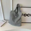 Bolso de Punto Dorado con Lentejuelas de Seda del Mismo Blogger Coreano para Mujer 2025 Nuevo Estilo Perezoso Bolso de Hombro Grande