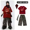 Ropa Urbana de Moda para Niños Hip-Hop Conjunto de Pantalones Cortos Camuflados de Manga Corta para Niños Atrevidos Atuendo de Pasarela para Niñas Hip-Hop