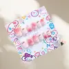 Bolsa de 12 Pegatinas para Uñas Postizas Infantiles, Piezas de Uñas Removibles, Diseño Lindo de Dibujos Animados para Niñas Pequeñas, Uñas Portátiles Divertidas y Juguetonas