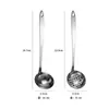 Cucharón Colador de Acero Inoxidable Espesado para Sopa Hogareño Tamaño Grande y Pequeño Cucharón para Sopa Cuchara de Mango Largo Cocina Hogareña Olla Caliente Filtro Catering