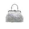 Bolso de Noche para Mujer, Flor Tridimensional Estilo Chino, Bolso de Novia de Moda para Comercio Exterior, Bolso de Mano Cruzado con Cadena de Moda para Mujer