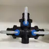 Adecuado para Conexiones de Cuatro Vías de Tres Válvulas, Conectores Agrícolas de Cuatro Vías de Flujo Integrado, Conectores de Cuatro Vías de Tres Válvulas para Línea Principal de Suministro de Agua Agrícola