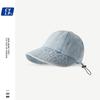 Gorra de Moda Callejera con Ala Ancha para Cubrir el Rostro para Mujer Primavera y Verano Estilo Japonés Retro de Mezclilla Sombrero Protector Solar para Pareja