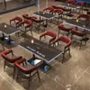 Sofá de bar retro, cabina de bar lounge, cabina de KTV, sofá en forma de L, juego de mesa y silla para cafetería y tienda de té con leche