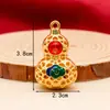 Bolsa de Dinero Dorada, Bolsa de la Suerte, Llavero Pixiu, Colgante Accesorio, Colgante de Fortuna en Imitación Oro, Artesanías de Mercado Culturales y Creativas