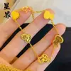Tienda de Oro Mismo Estilo Arena Dorada Láser Calabaza Pulsera Alta Retención de Color Mariposa Brillante Joyería de Nicho Exquisita Trébol de Cuatro Hojas Mayoreo