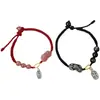 Pulseras de Cristal Natural Pixiu para Parejas de Hombres y Mujeres, Regalos Tejidos para Parejas, un Par de Tokens Conmemorativos, Regalos de San Valentín