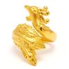 Anel Aberto Fênix Dourada 3D Joias Banhadas a Ouro Moda Estilo Coreano Ouro Areia Anel Moeda Europeia para Mulheres