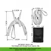 Alicate Multifuncional 7 em 1 - Ferramenta de Bolso em Aço Inoxidável com Alicate, Cortador de Fio, Faca, Chave de Fenda Fenda e Phillips, Lixa de Unha - Multi-ferramenta Dobrável com Mola para Exterior, Acampamento, Reparo Doméstico, EDC - Compacto 7,8cm