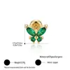 Nuevos aretes de cobre personalizados estilo europeo y americano, aretes de circonita de lujo ligero chapados en oro de 18 quilates al vacío a la moda al por mayor
