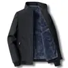 Jaqueta Masculina de Pai Outono e Inverno Nova para Meia-Idade 50-60-70 Anos Casual Solta com Forro de Lã Jaqueta Espessa