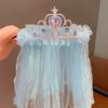Corona de Princesa Aisha Congelada Velo Tocado Corona de Cumpleaños para Niños Accesorios para el Cabello de Bebé Diadema para Actuación de Niñas
