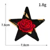 Sello de Bordado por Computadora Estrella de Cinco Puntas Transfronterizo de Comercio Exterior Parche de Tela Bordado con Hilo Dorado y Plateado Parche Decorativo para Ropa Chaqueta Insignia