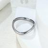 Anillo simple y curvo de acero de titanio galvanizado, anillo de cola de alta calidad de oro de 18 quilates, accesorios de viento frío de nicho femenino, al por mayor