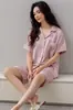Conjunto de Pijama de Seda Helada para Mujer, Manga Corta con Shorts, Delgado, Estilo Celebridad de Internet, Ropa de Casa de Verano, Nuevo Artículo 2026, Color Sólido