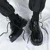 [Personalizado] Zapatos de Cuero Negros para Hombre, Populares de Talla Grande Planos Retro, Versátiles Zapatos Formales de Negocios con Punta Redonda 2135-R