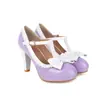 Zapatos de color a juego con lazo elegante Zapatos de T poco profundos mesa de agua tacones altos gruesos 32-45 Zapatos de comercio exterior de Amazon
