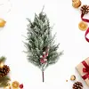 Galhos de pinho de Natal foscos, plantas artificiais, decoração de mesa de Natal branca de inverno para casa
