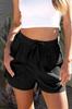 Pantalones Cortos Casuales de Moda Transfronteriza Europea y Americana 2024 Combinan con Todo Textura Textura Bolsillo Doble Cintura Elástica Cordón