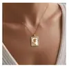 Amazon Transfronterizo Nuevo Collar Dorado Redondo de Rosa Moda para Niñas Elegante Temperamento Estilo Mid-Century Cadena para la Clavícula