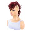 Peluca de Cresta de Gallo Europea y Americana Transfronteriza Peluca Mohicana Esponjosa Cabello Afro Pequeño Rizado Corto Rizado Fibra Química Gorro Peluca Mohawk