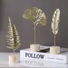 Decoração de Casa Criativa de Luxo Leve Folha de Ginkgo Sala de Estar Armário de Vinho Armário de TV Varanda Mesa de Escritório Decorações de Metal