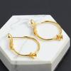 Pendientes sencillos de inyección de oro, bolso doméstico de oro de 14 quilates, pendientes de perla sencillos, gancho para la oreja, soporte vacío, accesorios de bricolaje, elegantes para mujer