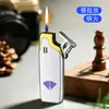 Novo Modelo Isqueiro Chama Azul Jato Reto À Prova de Vento Fogo Forte Recarregável Isqueiro de Chama Aberta Liga Slim Pequeno Portátil Acessórios para Fumar
