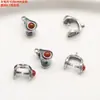 Plata de Ley S925 Ruyi Turquesa Lapislázuli Ágata Rojo del Sur Broche de Gancho Accesorios Vintage Carácter de Fortuna Pulsera Colgante Broche