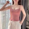 Camisola pequena quente de inverno feminina com forro de lã, top tubinho grosso e bonito com base de almofada no peito e parte interna