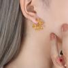 Pendientes de borla de moda francesa de buenos productos transfronterizos acero de titanio oro de 18 quilates bola redonda nicho pendientes exagerados pendientes de temperamento para mujer