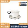 Estilo Escandinavo Taza de Café de Cerámica Simple con Platillo Juego de Tazas para el Hogar Personalizadas con Asa Taza para Café Latte Preparado a Mano Regalo