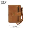 Nueva cartera de mujer RFID anti-escaneo transfronteriza, billetera corta multifuncional con 70% de descuento, monedero vintage de gran capacidad