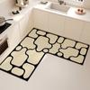 Alfombrilla de Suelo Cuadrada Simple de Color Sólido con Forma de L Especial para Cocina de Barro Diatomeas Antideslizante Absorbente de Agua Secado Rápido Felpudo Decorativo para Puerta de Baño