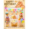 Traje de baño Celebridad de Internet Escena de Fiesta de Cumpleaños Diseño traje Oso Feliz Cumpleaños Banner de Globos Vestir Atmósfera Vida