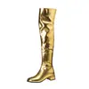 Botas altas para mujer 2026 modelo de comercio exterior puntera cuadrada tacón medio grueso cremallera lateral 32-46 botas altas para actuación en escenario
