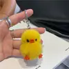 Mini Pelo de Vison Pato Amarelo Chaveiro de Carro Pingente Boneca de Pelúcia Fofa Pingente de Mochila Presente
