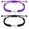 Pulsera Negra Cruzada Diaria Versátil Simple Ajustable Conjunto para Hombres y Mujeres Moda de Personalidad Comercio Exterior Europeo y Americano