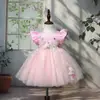 Vestido para Menina com Mangas Bufantes e Aplique, Vestido Formal Infantil, Novo Modelo 2025, Vestido Princesa para Bebê Menina, Vestido para Menina Atacado
